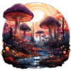 Mushroom City Sticker