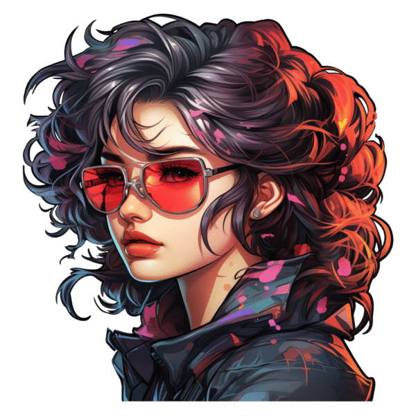 Girl with classes Sticker