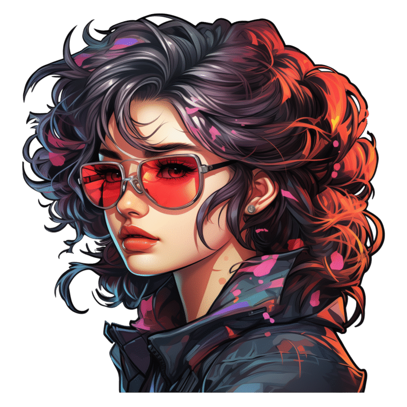 Girl with classes Sticker